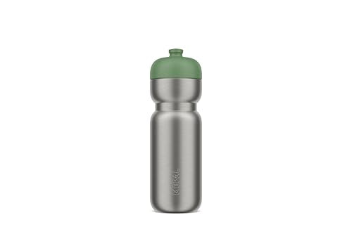 Mepal - Edelstahl Trinkflasche Pull Sport - Auslaufsicher - Mit einer Hand zu halten, öffnen und trinken - Leichter Edelstahl - Wasserflasche - 800 ml - Moss green