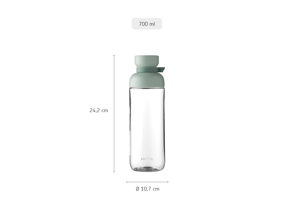 Mepal Trinkflasche mit Zeitmarkierungen - Motivations-Wasserflasche mit extra Trinkkomfort - Einzigartiger Größenangabe - BPA-frei & auslaufsicher - Grow the Tree - 700 ml - Nordic black