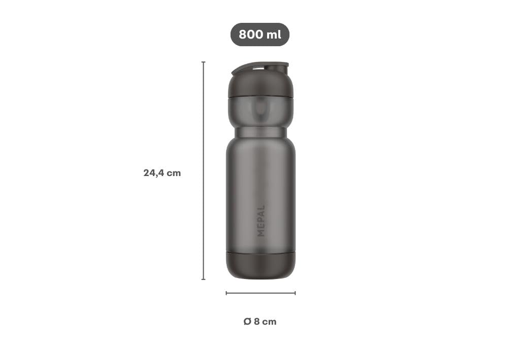Mepal - Shaker Sport - Auslaufsicher - Inklusive Mixer und Mess-Skala - Leicht zu reinigender mit Flaschenboden - Protein Shaker - 800 ml