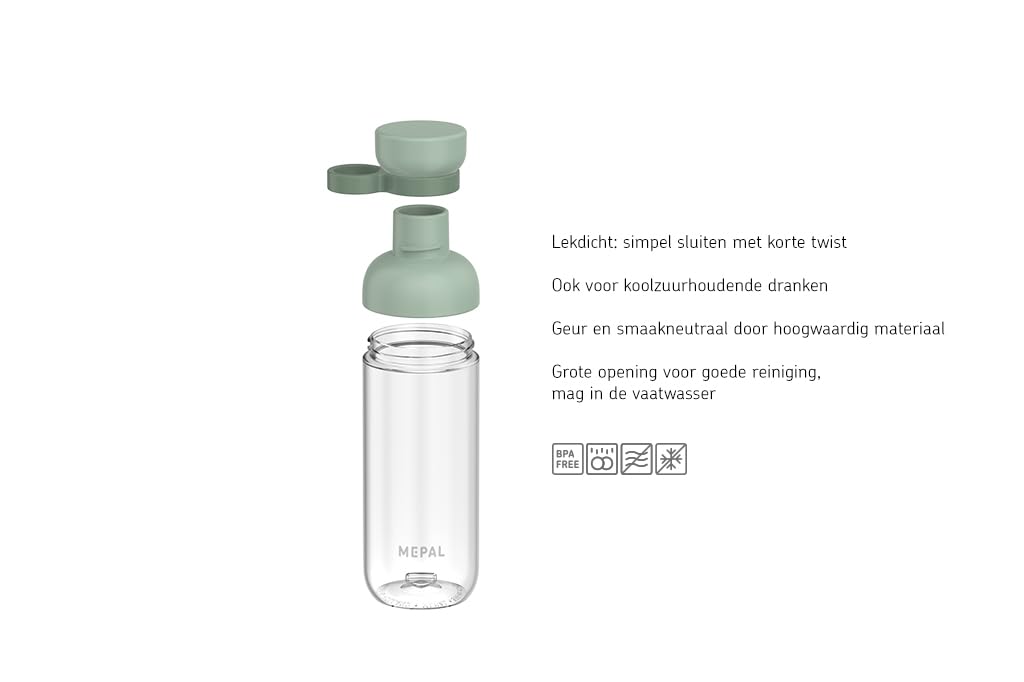 Mepal Trinkflasche mit Zeitmarkierungen - Motivations-Wasserflasche mit extra Trinkkomfort - Einzigartiger Größenangabe - BPA-frei & auslaufsicher - Grow the Tree - 700 ml - Nordic black