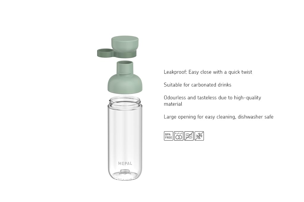 Mepal Trinkflaschen Vita - Wasserflaschen Duo Pack - Flaschen für Uni, Arbeit, Fitness, Outdoor, Job - Stoßfest, Auslaufsicher - BPA-frei & Spülmaschinenfest - 500 & 900 ml - Nordic Sage